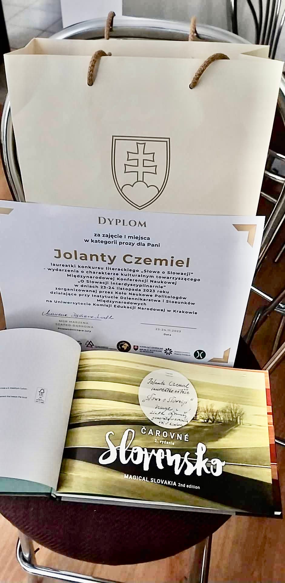 I miejsce w konkursie "Słowa o Słowacji"